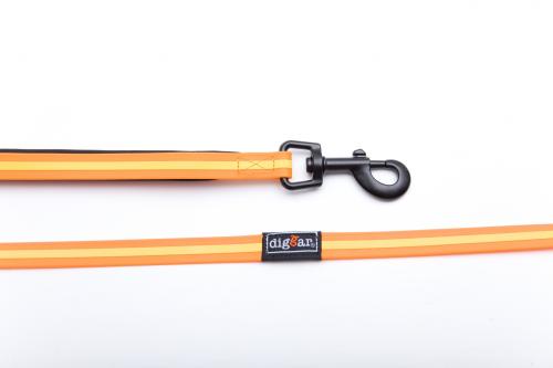 DIGGAR® Schlepp- und Führleine, 5 Meter, Farbe neon orange, für Hunde bis maximal 20 kg geeignet